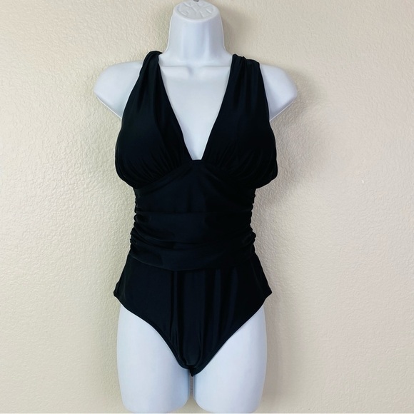 You Di An Tummy Control Ruched Keyhole Front One Piece Swimsuit - Picture 2 of 7
